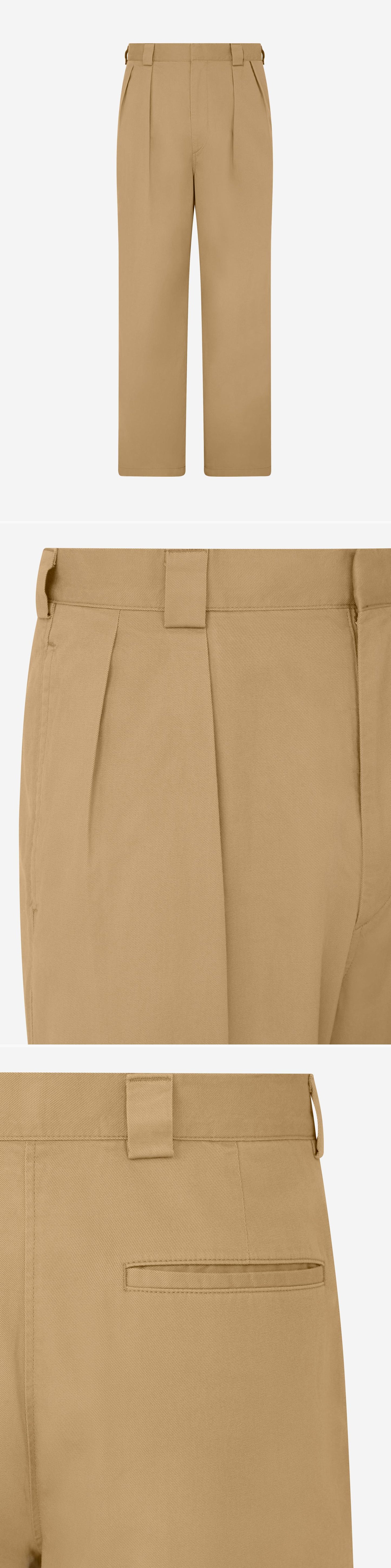 TAN_WIDELEG_TROUSER - Mannequin - 3 x Shots - Front + Detail A + Detail B