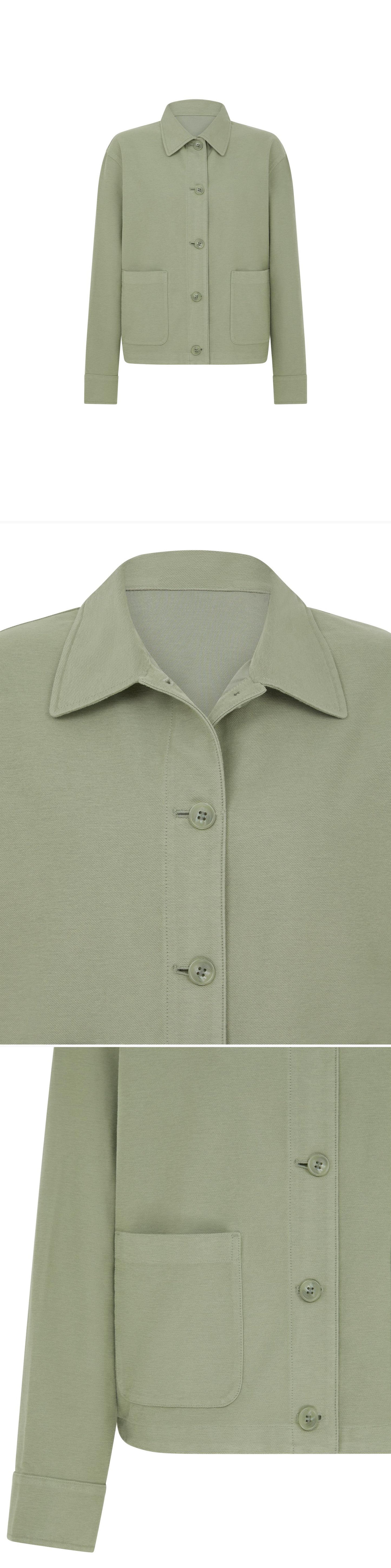 GREEN_OVERSHIRT - Mannequin - 3 x Shots - Front + Detail A + Detail B