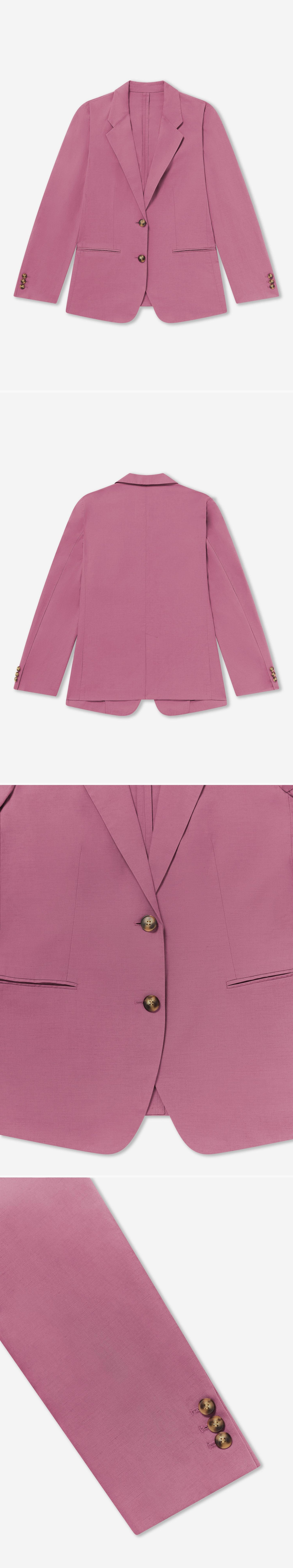 PINK_BLAZER - Flat Lay - 4 x Shots - Front + Back + Detail A + Detail B