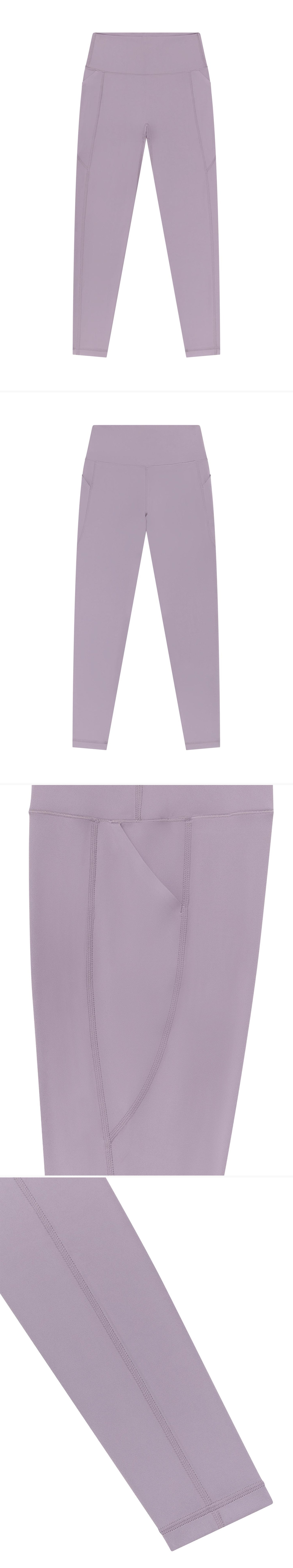 LILAC_LEGGINGS - Flat Lay - 4 x Shots - Front + Back + Detail A + Detail B