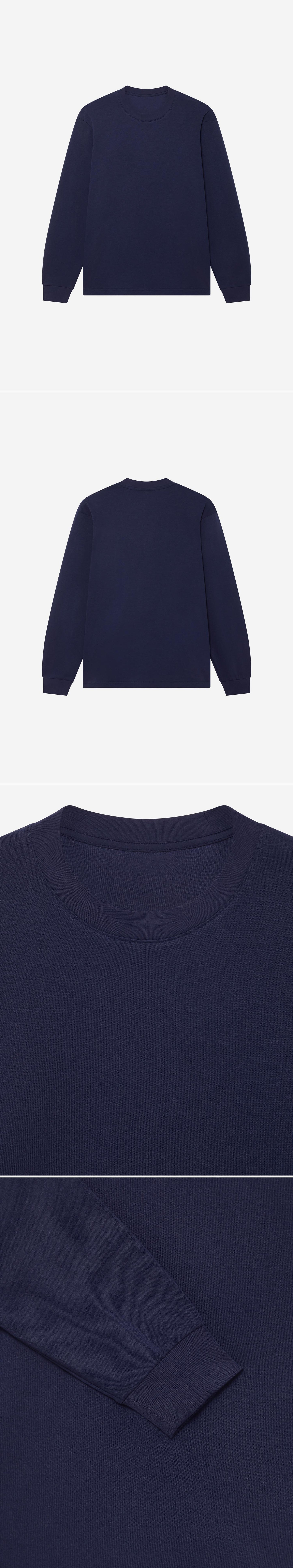 LS_NAVY_TEE - Hanging - 4 x Shots - Front + Back + Detail A + Detail B