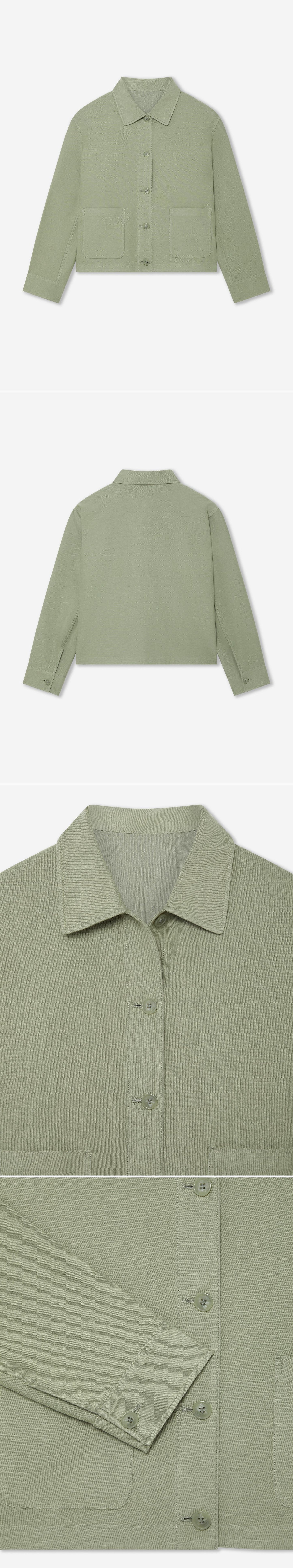 GREEN_OVERSHIRT - Hanging - 4 x Shots - Front + Back + Detail A + Detail B