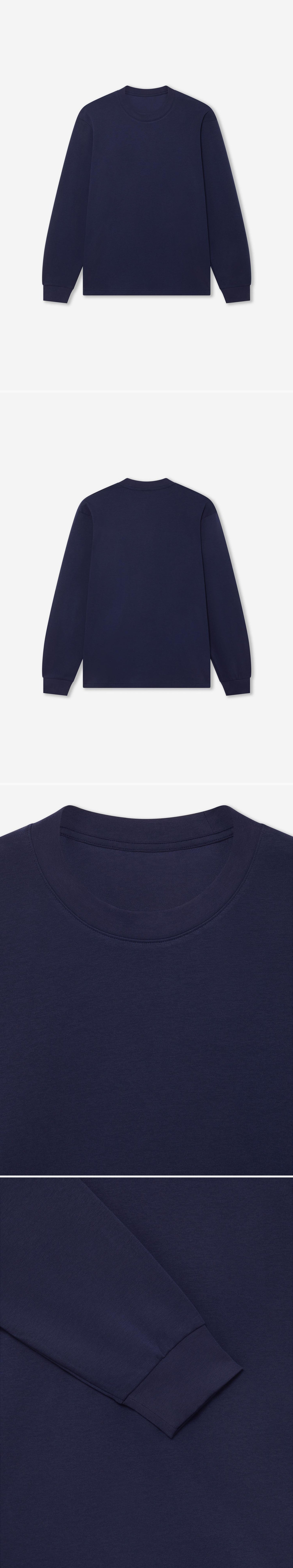 LS_NAVY_TEE - Hanging - 4 x Shots - Front + Back + Detail A + Detail B