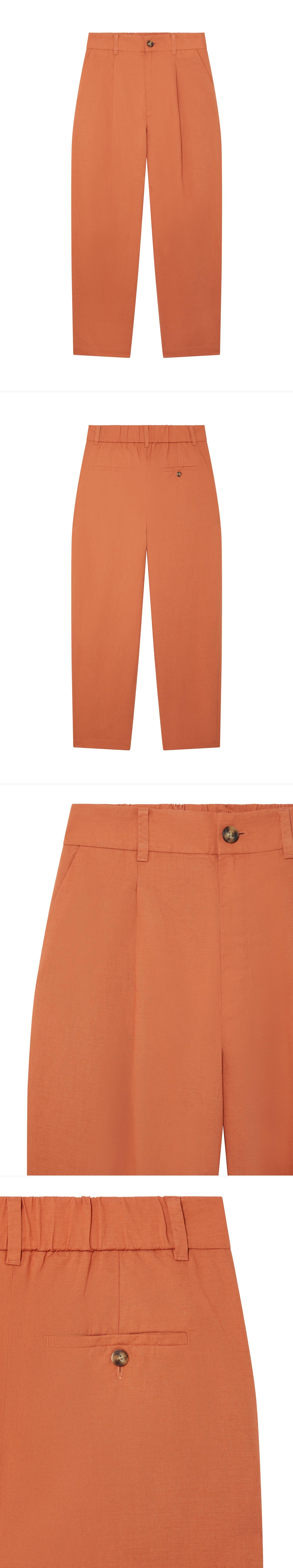 ORANGE_WIDELEG_TROUSER - Hanging - 4 x Shots - Front + Back + Detail A + Detail B