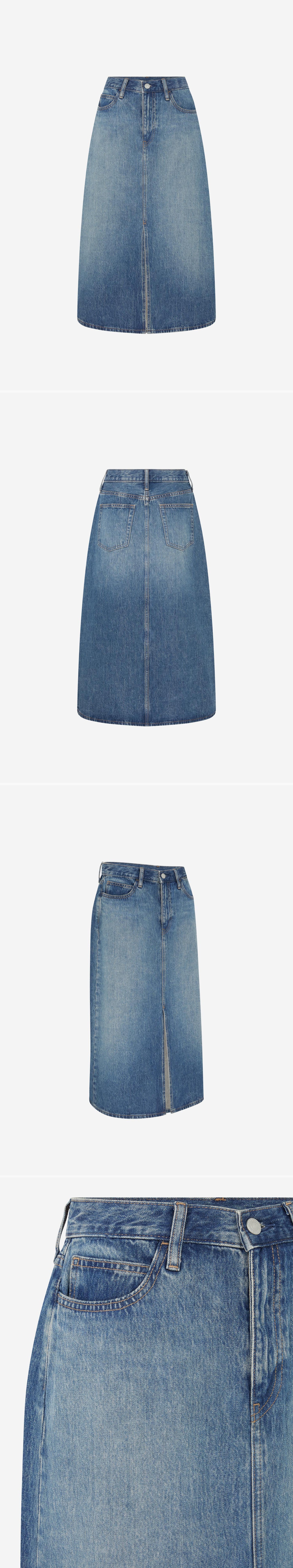 DENIM_SKIRT - Mannequin - 4 x Shots - Front + Back + Angle + Detail A