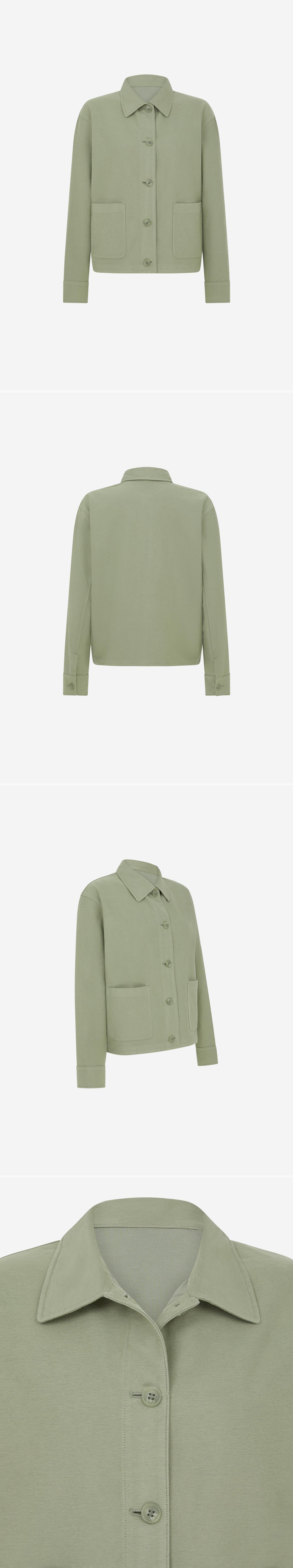 GREEN_OVERSHIRT - Mannequin - 4 x Shots - Front + Back + Angle + Detail A