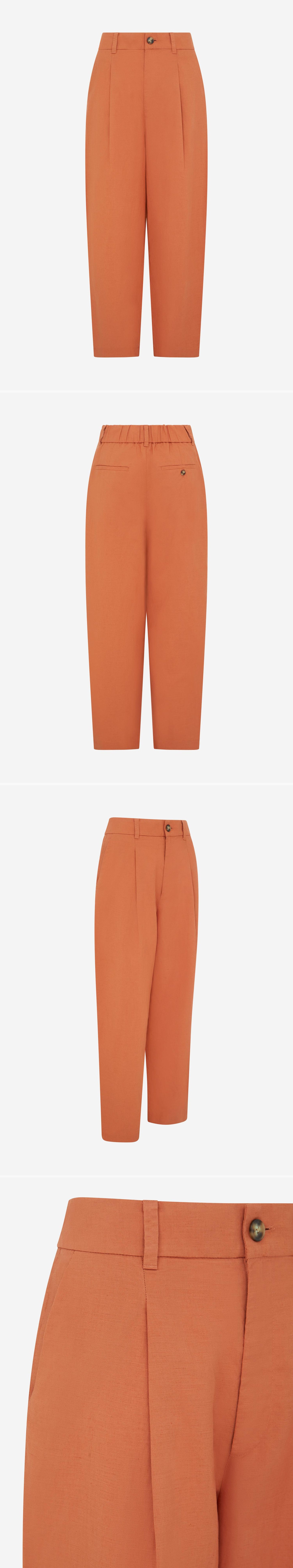 ORANGE_WIDELEG_TROUSER - Mannequin - 4 x Shots - Front + Back + Angle + Detail A