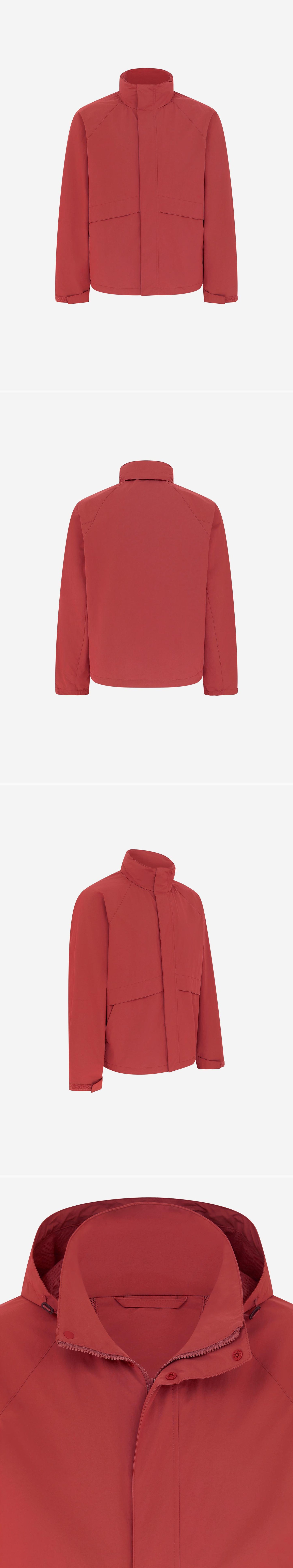 RED_HIGHNECK_JACKET - Mannequin - 4 x Shots - Front + Back + Angle + Detail A