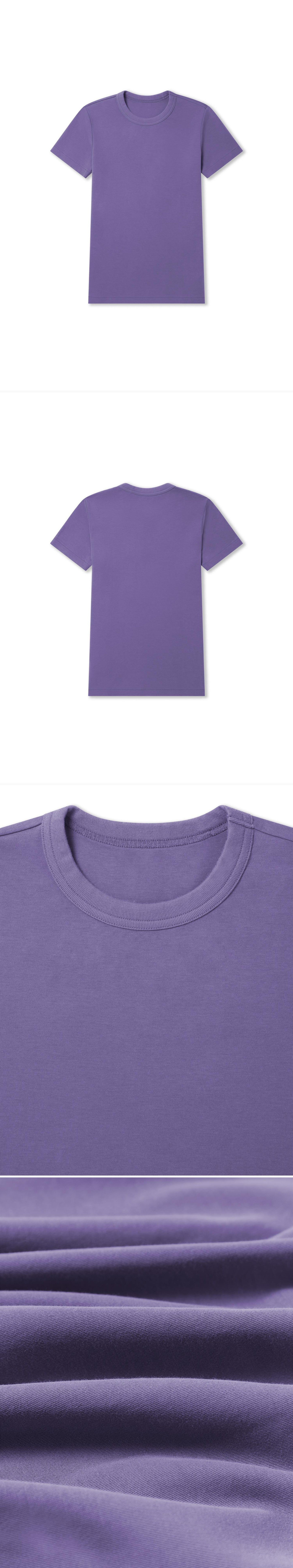 PURPLE_TSHIRT - Flat Lay - 4 x Shots - Front + Back + Detail A + Detail C