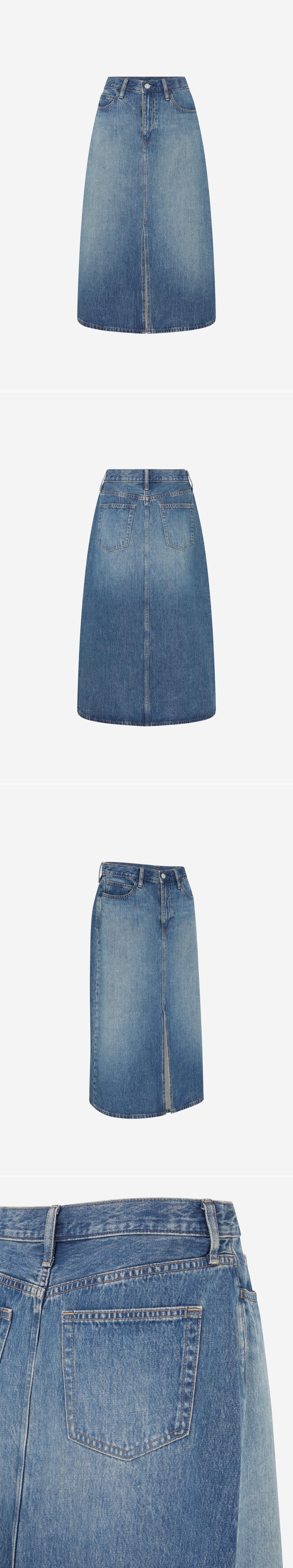 DENIM_SKIRT - Mannequin - 4 x Shots - Front + Back + Angle + Detail B