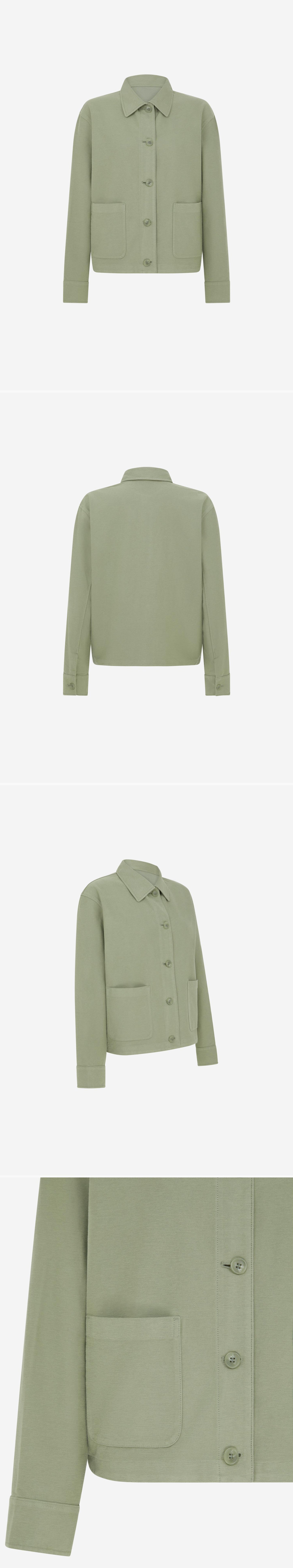 GREEN_OVERSHIRT - Mannequin - 4 x Shots - Front + Back + Angle + Detail B