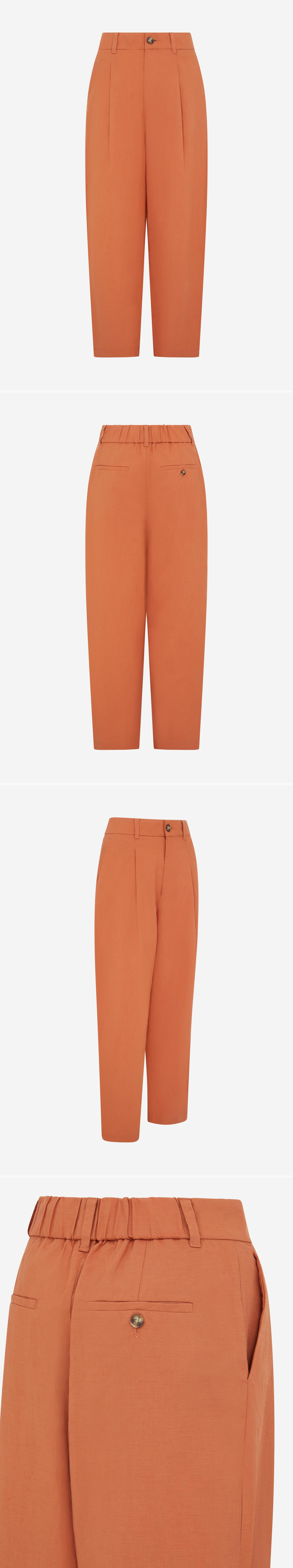 ORANGE_WIDELEG_TROUSER - Mannequin - 4 x Shots - Front + Back + Angle + Detail B