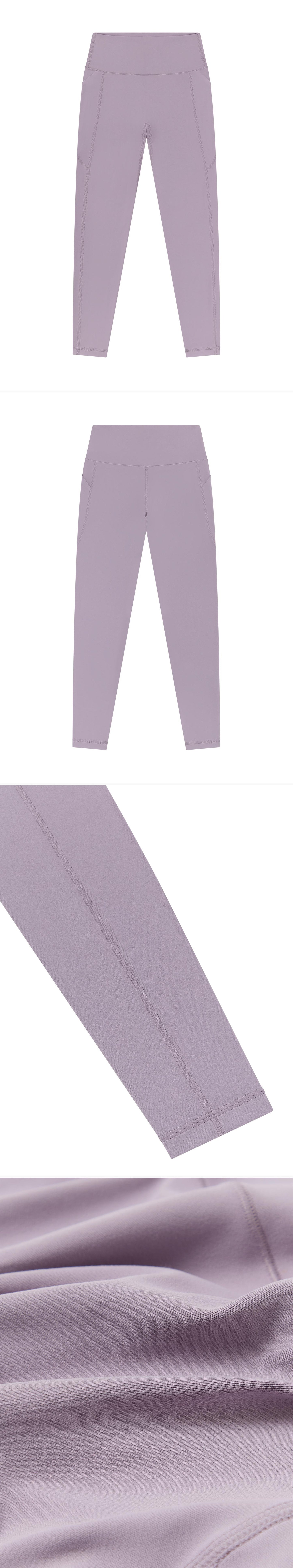 LILAC_LEGGINGS - Flat Lay - 4 x Shots - Front + Back + Detail B + Detail C