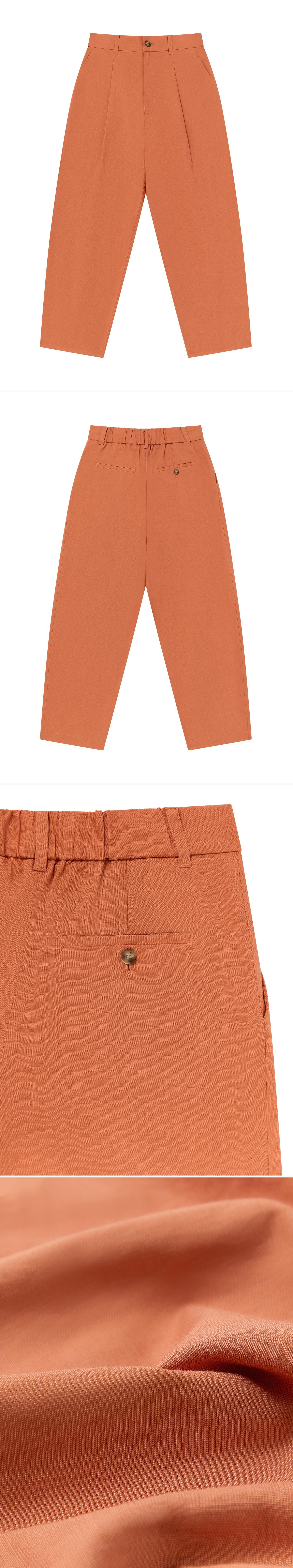 ORANGE_WIDELEG_TROUSER - Flat Lay - 4 x Shots - Front + Back + Detail B + Detail C