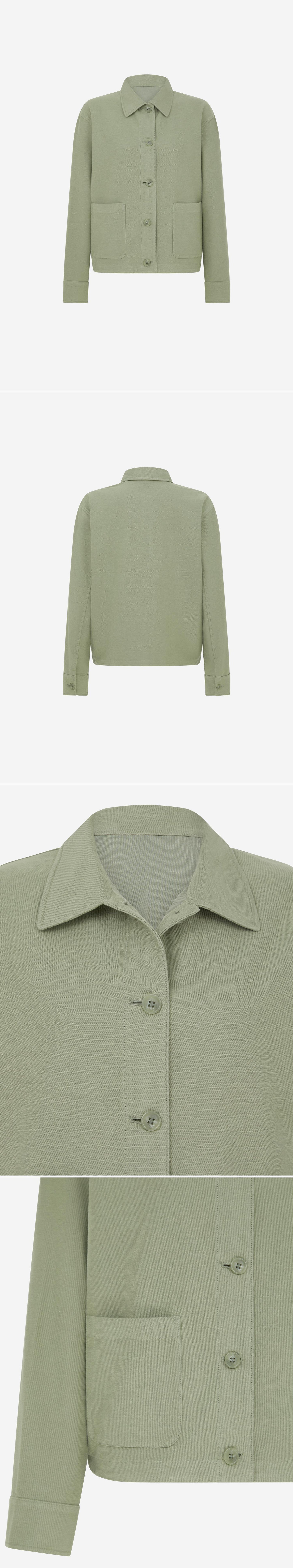 GREEN_OVERSHIRT - Mannequin - 4 x Shots - Front + Back + Detail A + Detail B