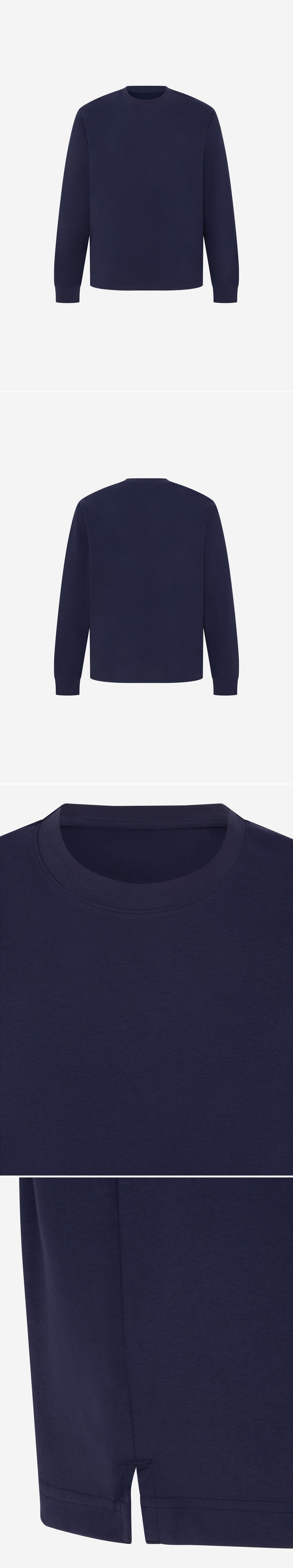 LS_NAVY_TEE - Mannequin - 4 x Shots - Front + Back + Detail A + Detail B