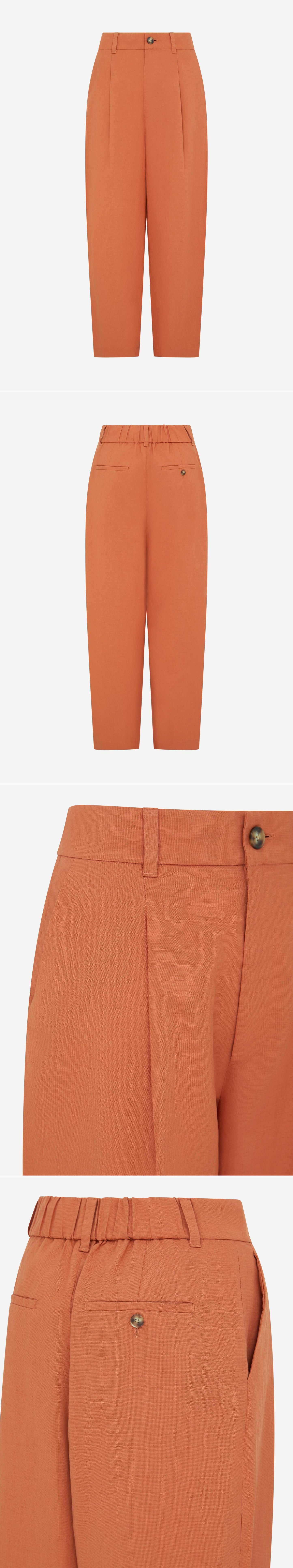 ORANGE_WIDELEG_TROUSER - Mannequin - 4 x Shots - Front + Back + Detail A + Detail B