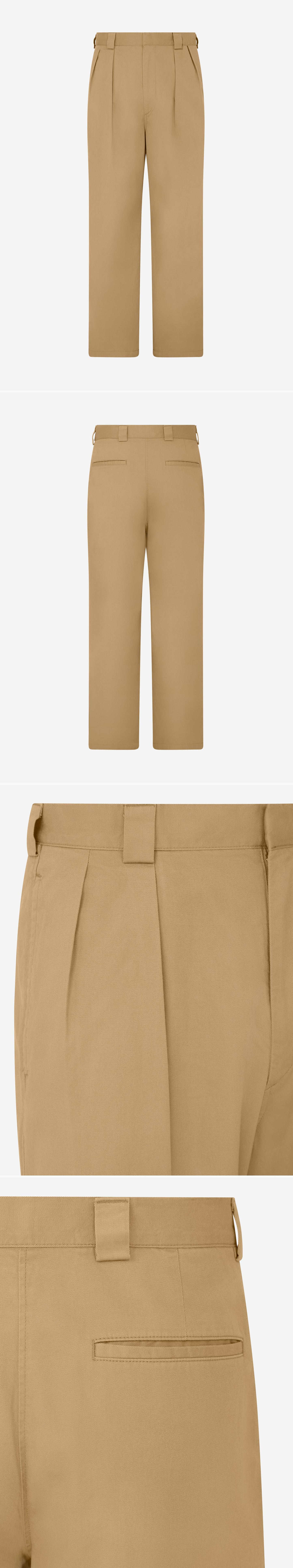 TAN_WIDELEG_TROUSER - Mannequin - 4 x Shots - Front + Back + Detail A + Detail B