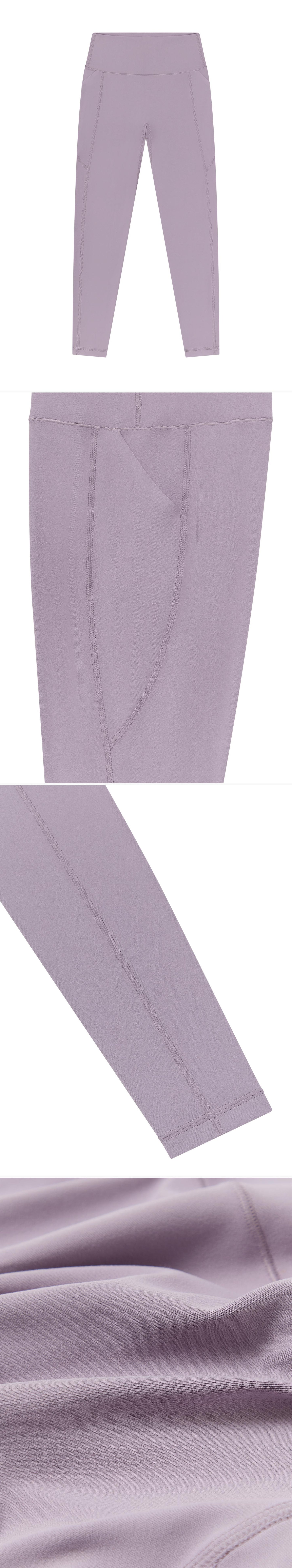 LILAC_LEGGINGS - Flat Lay - 4 x Shots - Front + Detail A + Detail B + Detail C