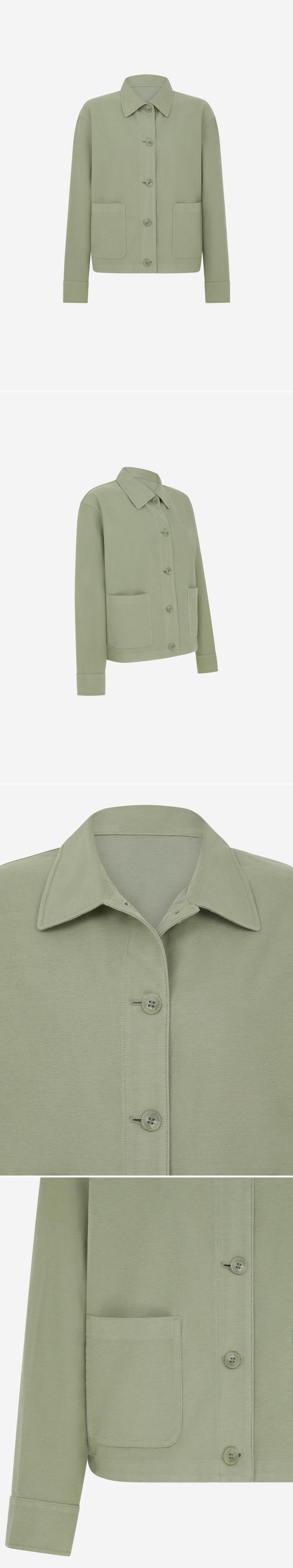 GREEN_OVERSHIRT - Mannequin - 4 x Shots - Front + Angle + Detail A + Detail B