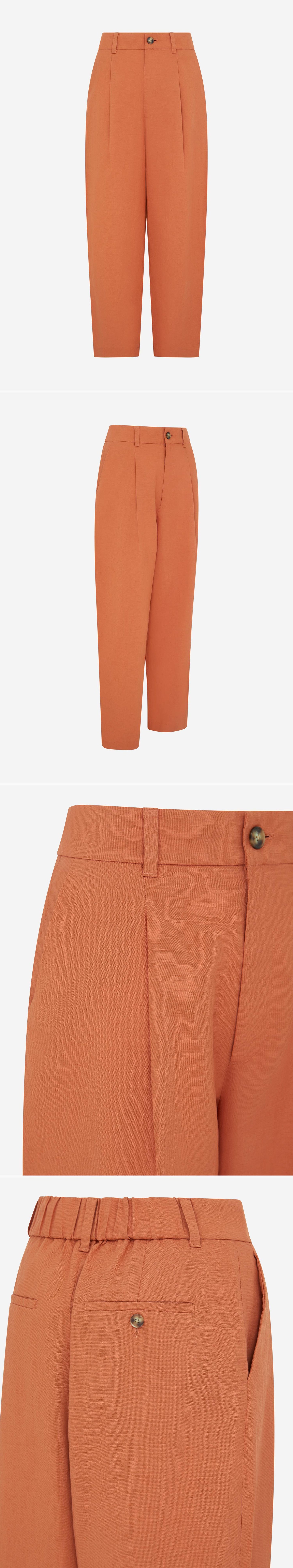 ORANGE_WIDELEG_TROUSER - Mannequin - 4 x Shots - Front + Angle + Detail A + Detail B