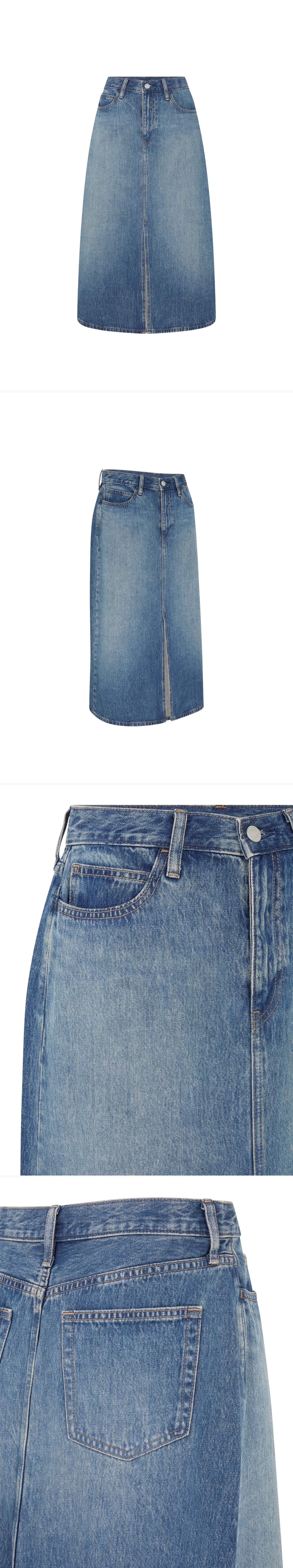 DENIM_SKIRT - Mannequin - 4 x Shots - Front + Angle + Detail A + Detail B