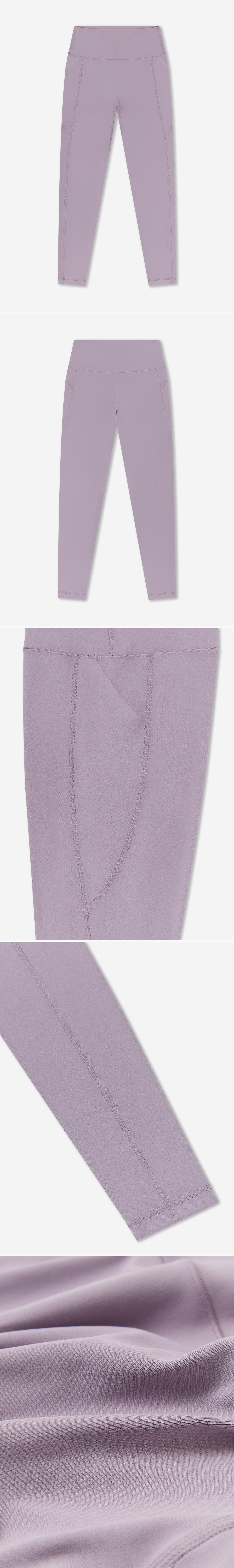 LILAC_LEGGINGS - Flat Lay - 5 x Shots - Front + Back + Detail A + Detail B + Detail C