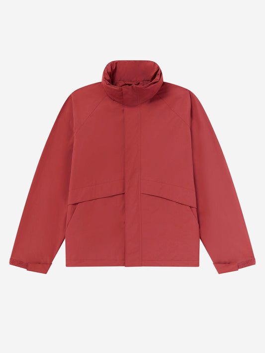 RED_HIGHNECK_JACKET - Flat Lay - 1 x Shots - Front