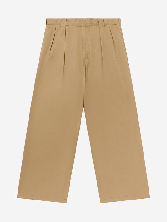TAN_WIDELEG_TROUSER - Flat Lay - 1 x Shots - Front