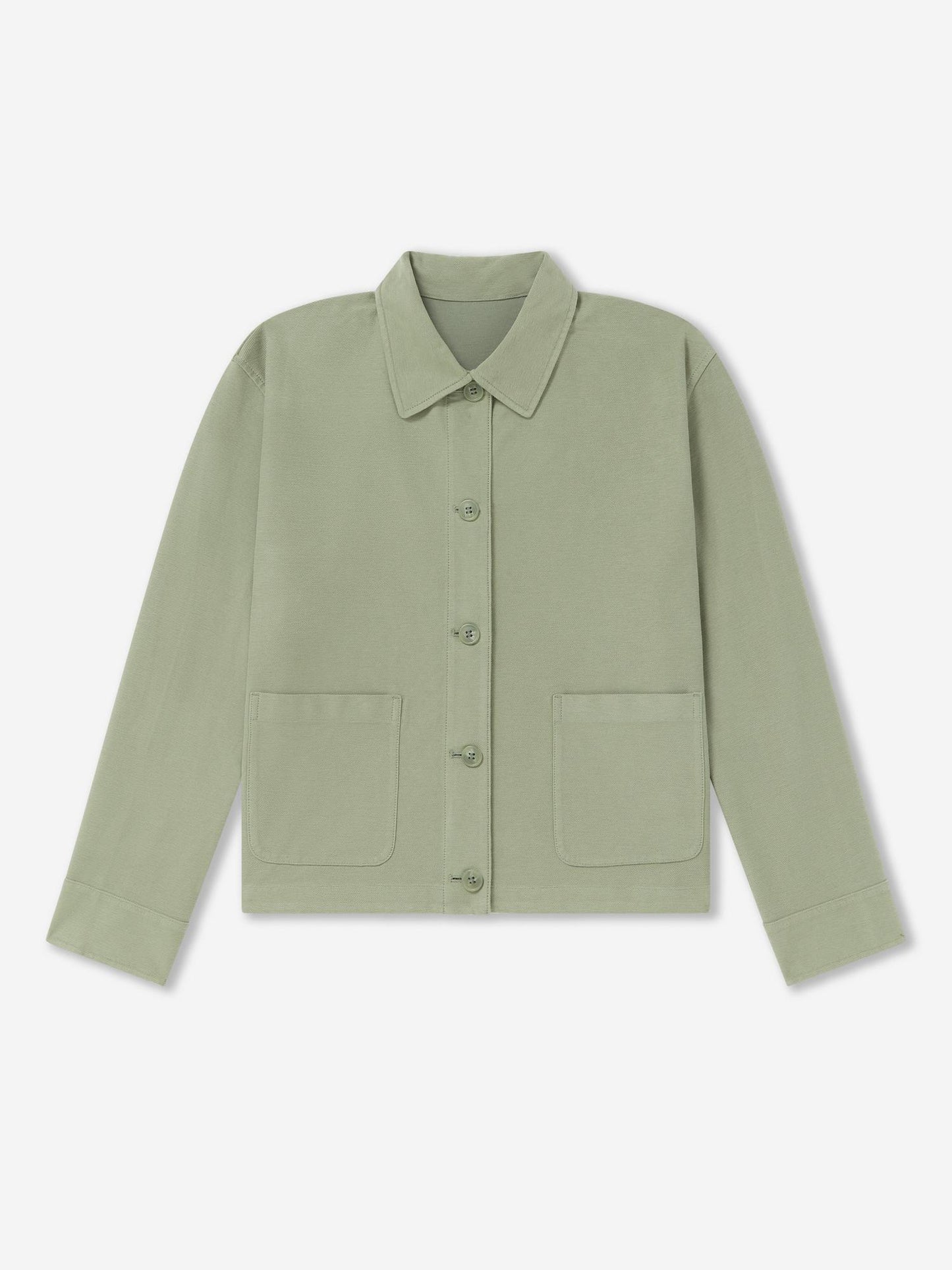 GREEN_OVERSHIRT - Flat Lay - 1 x Shots - Front