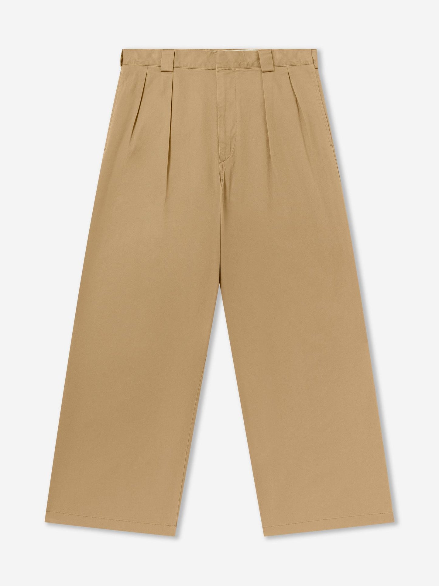 TAN_WIDELEG_TROUSER - Flat Lay - 1 x Shots - Front