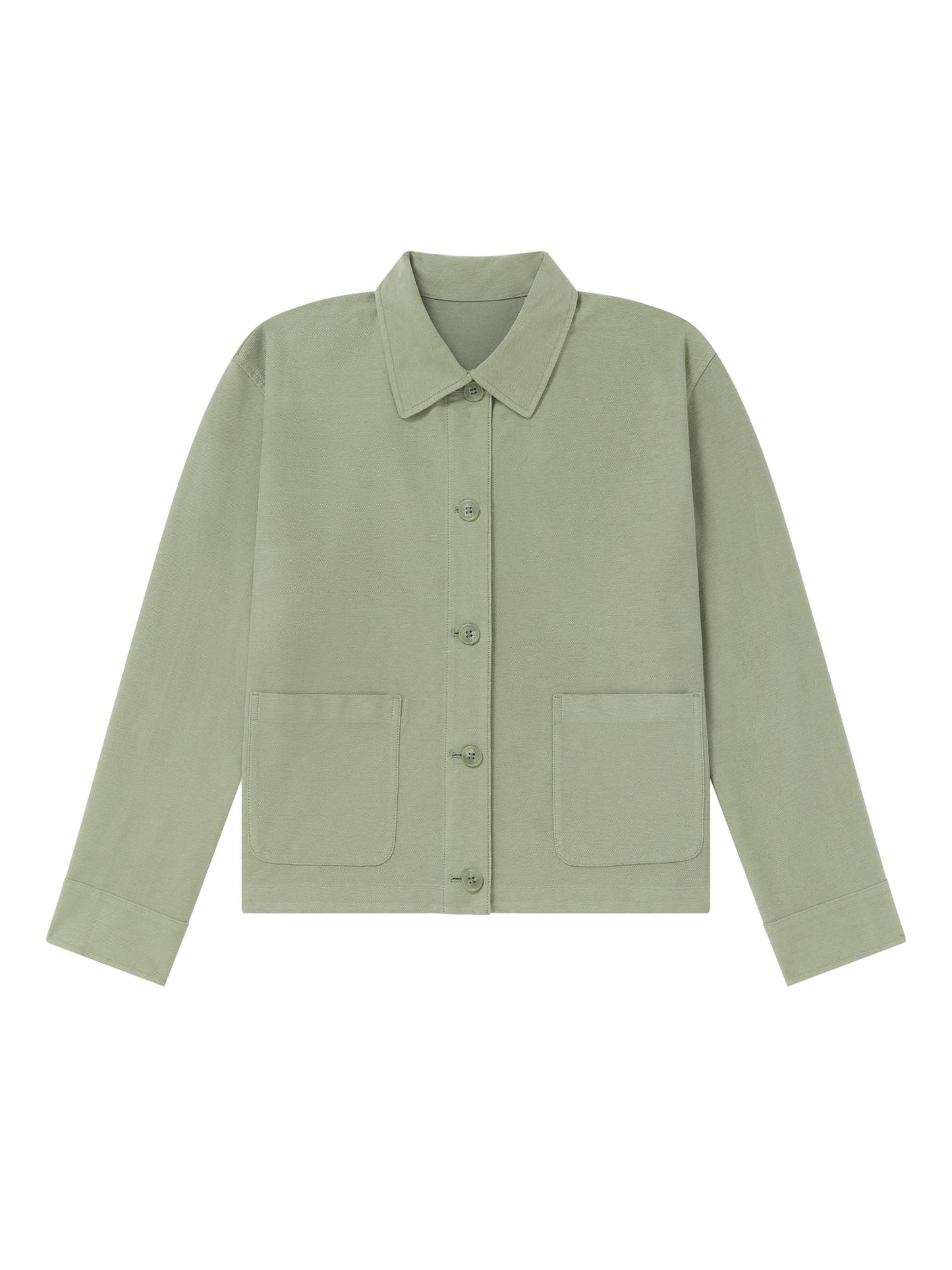 GREEN_OVERSHIRT - Flat Lay - 1 x Shots - Front