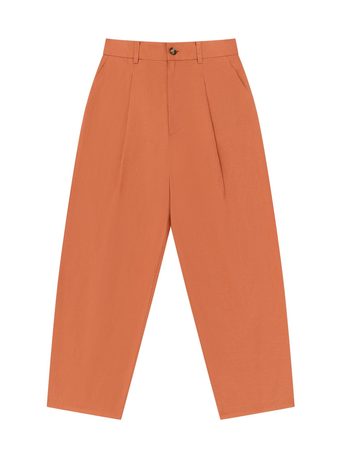 ORANGE_WIDELEG_TROUSER - Flat Lay - 1 x Shots - Front
