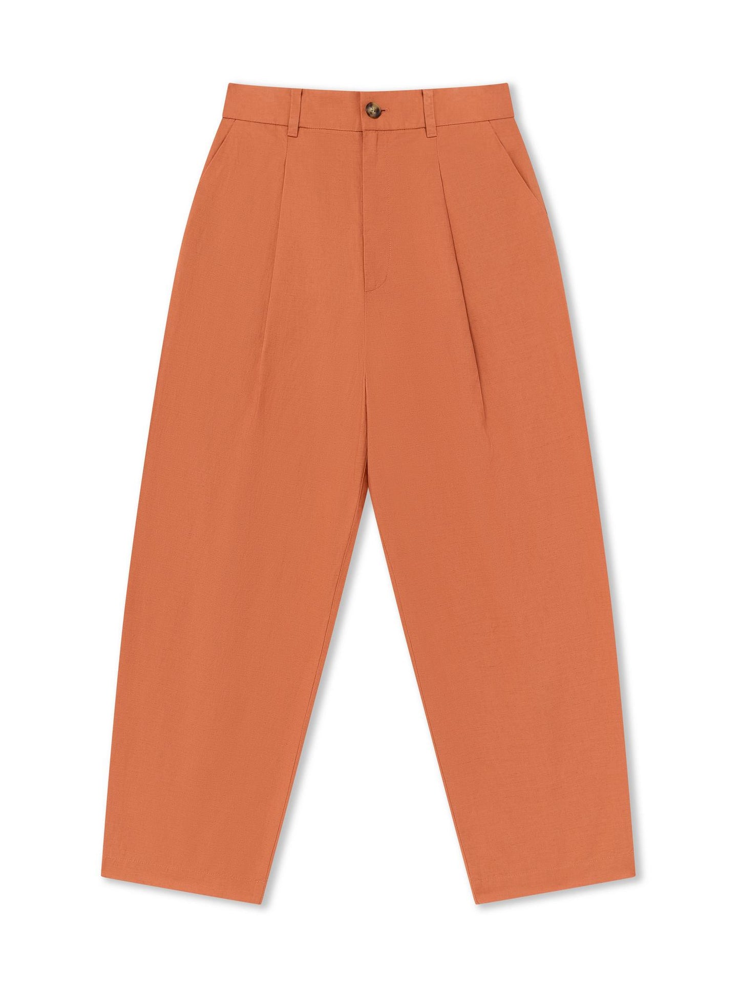 ORANGE_WIDELEG_TROUSER - Flat Lay - 1 x Shots - Front