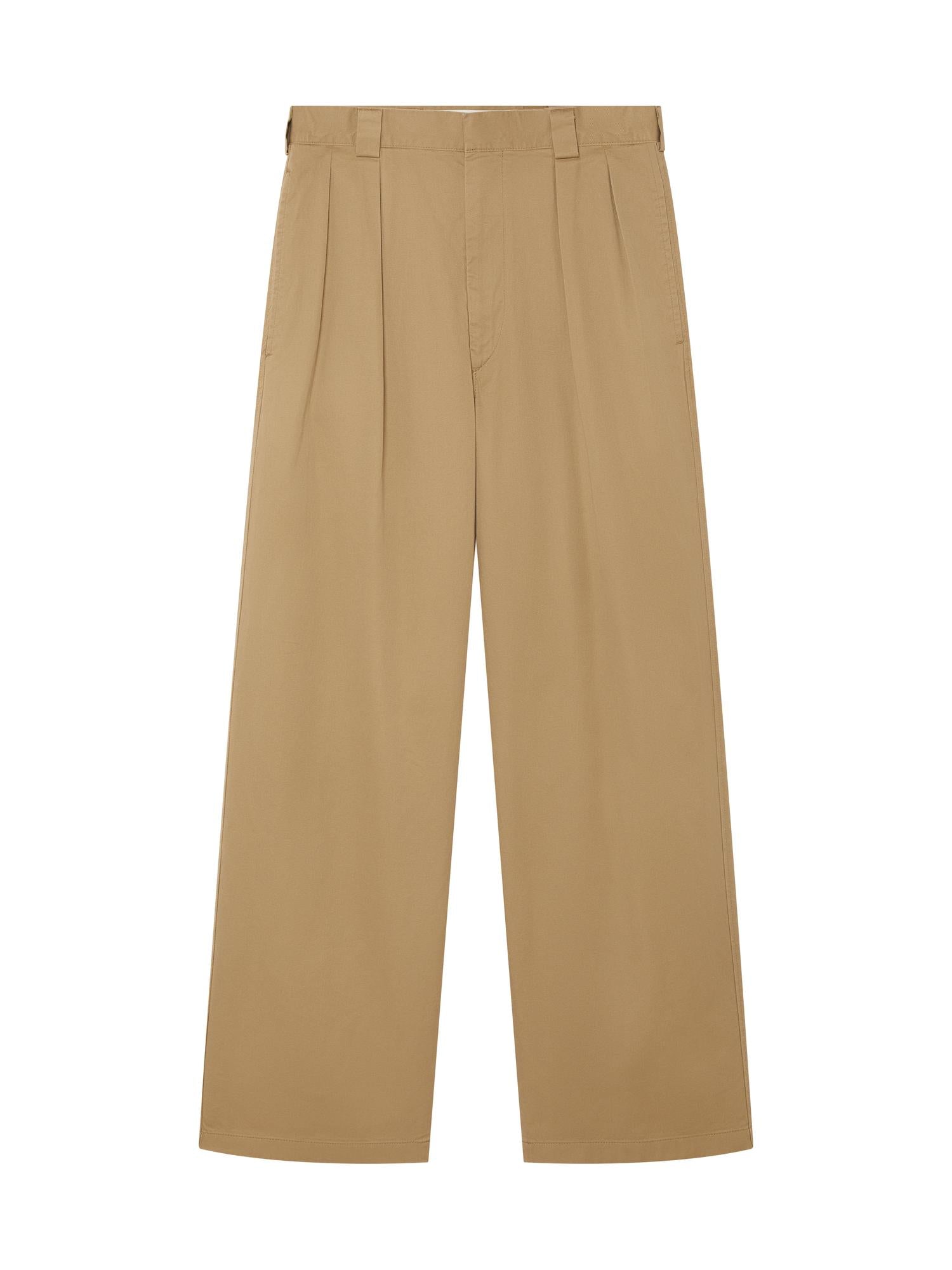 TAN_WIDELEG_TROUSER - Hanging - 1 x Shots - Front
