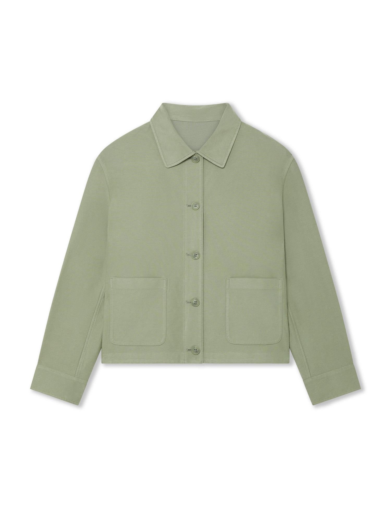 GREEN_OVERSHIRT - Hanging - 1 x Shots - Front