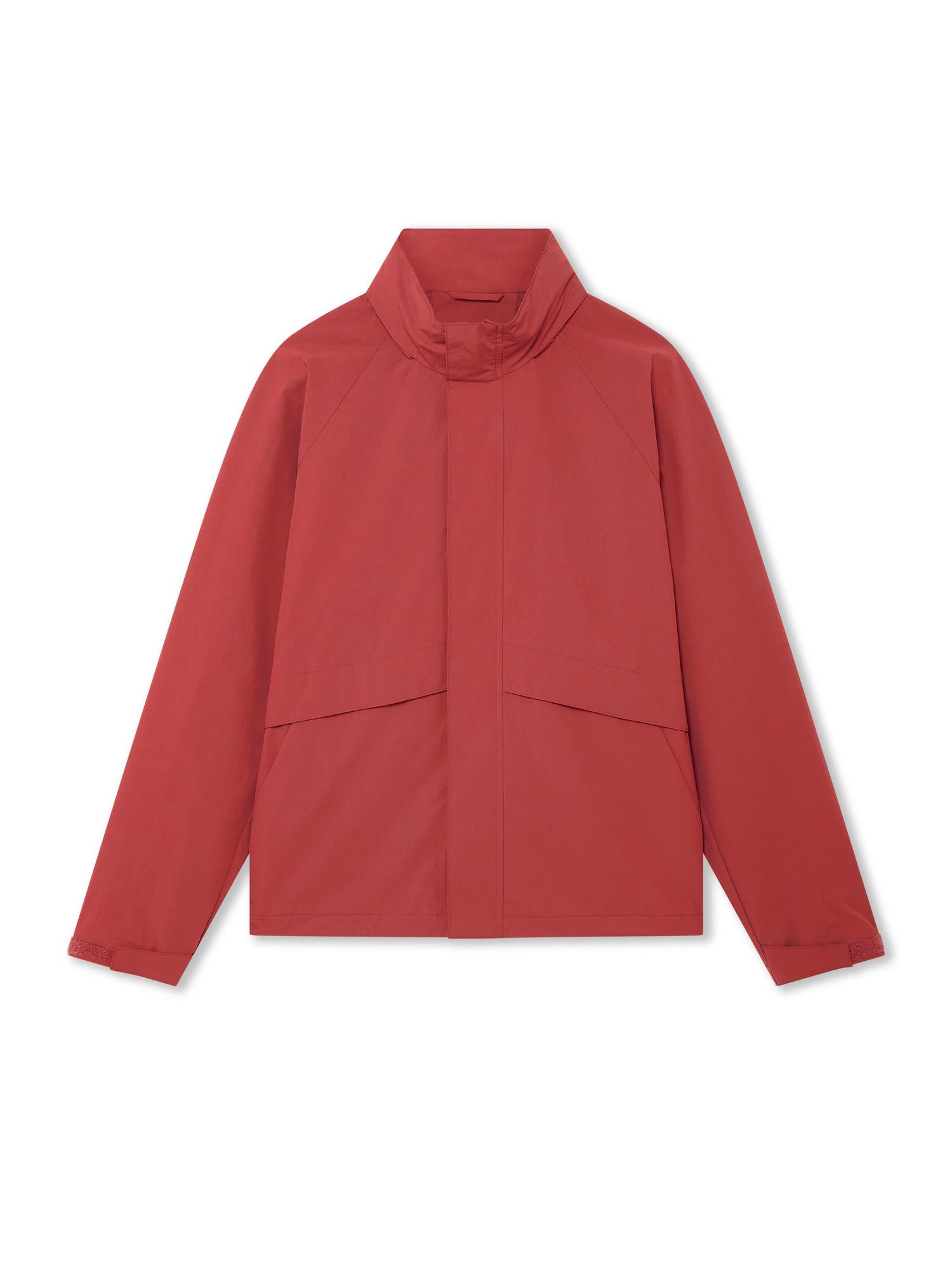 RED_HIGHNECK_JACKET - Hanging - 1 x Shots - Front