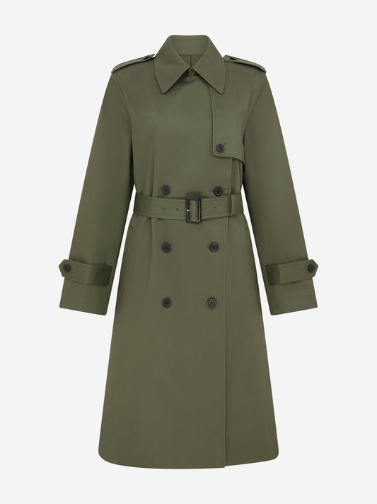 OLIVE_TRENCH_COAT - Mannequin - 1 x Shots - Front