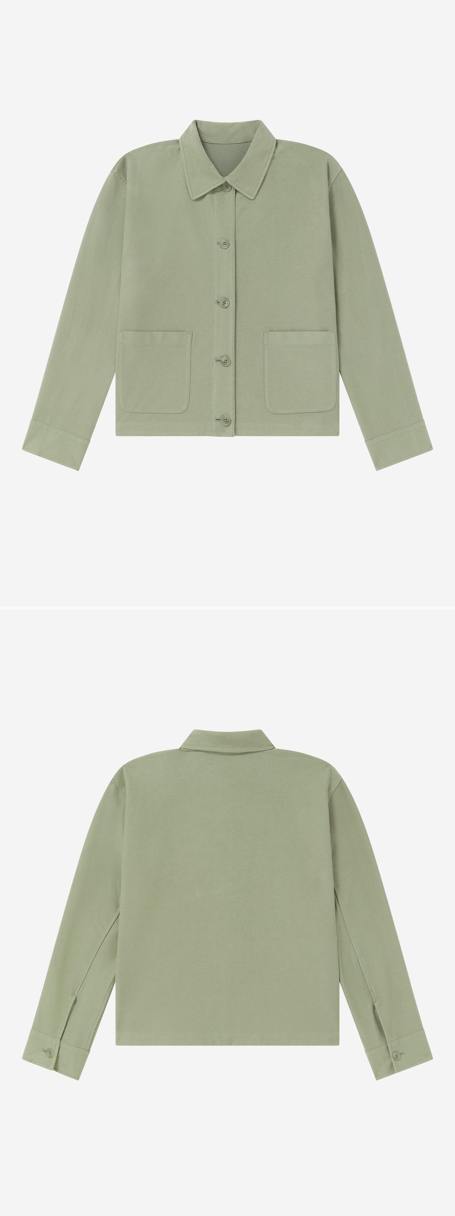 GREEN_OVERSHIRT - Flat Lay - 2 x Shots - Front + Back