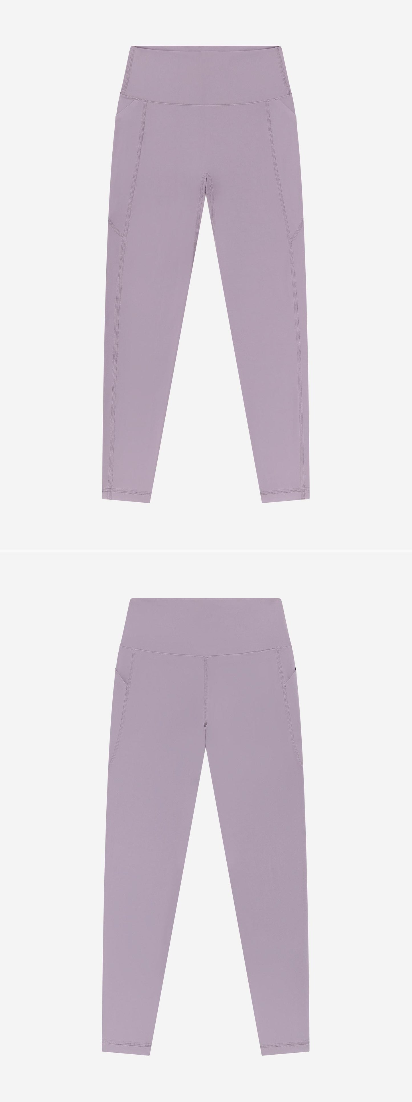 LILAC_LEGGINGS - Flat Lay - 2 x Shots - Front + Back
