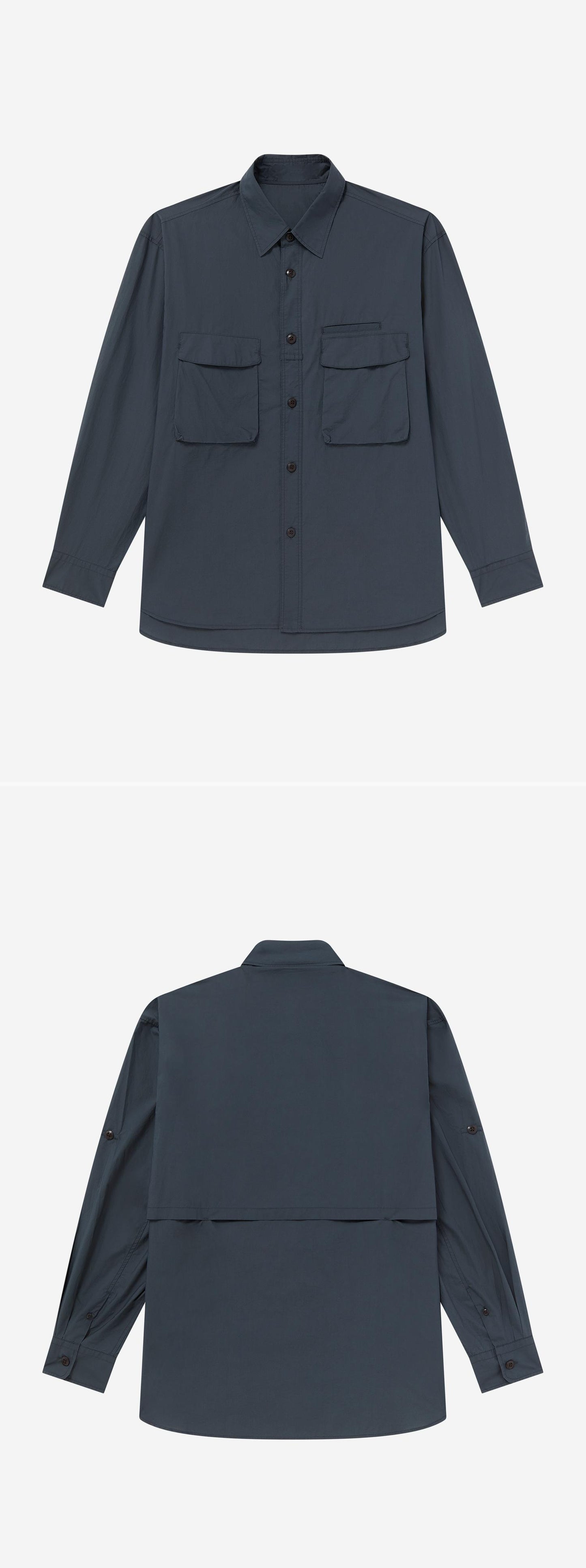 POCKET_SHIRT - Flat Lay - 2 x Shots - Front + Back