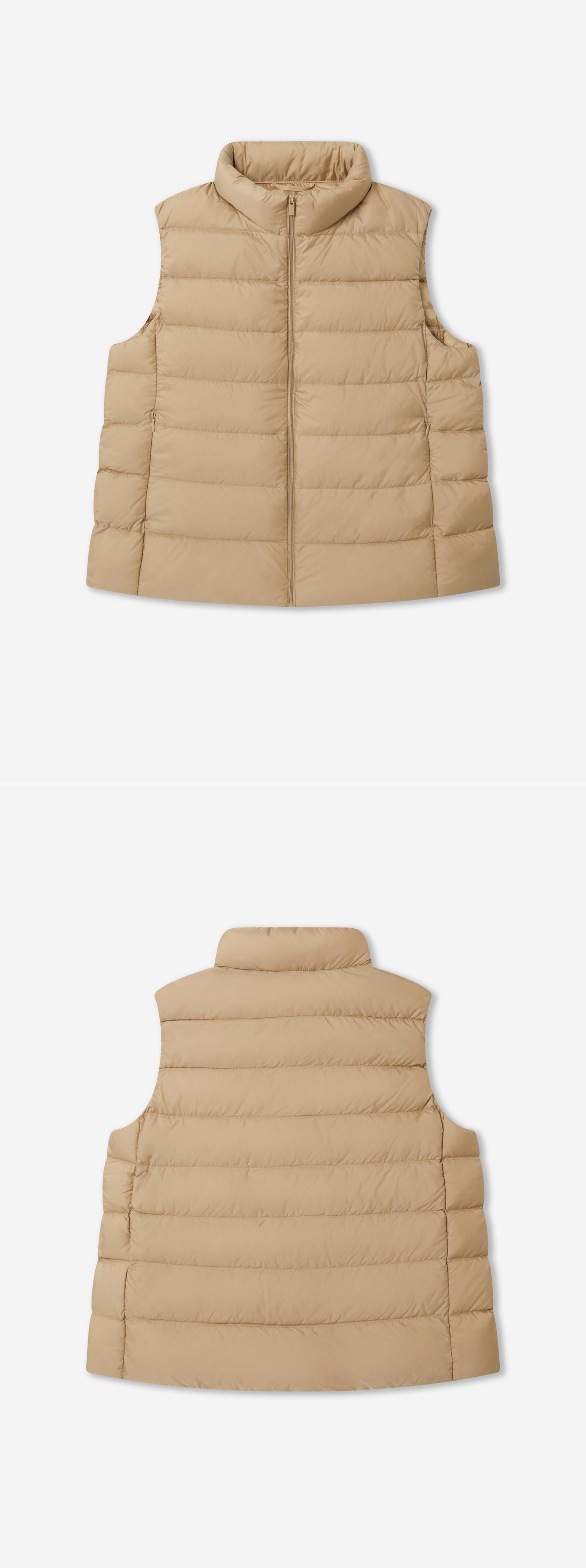 BEIGE_GILLET - Flat Lay - 2 x Shots - Front + Back