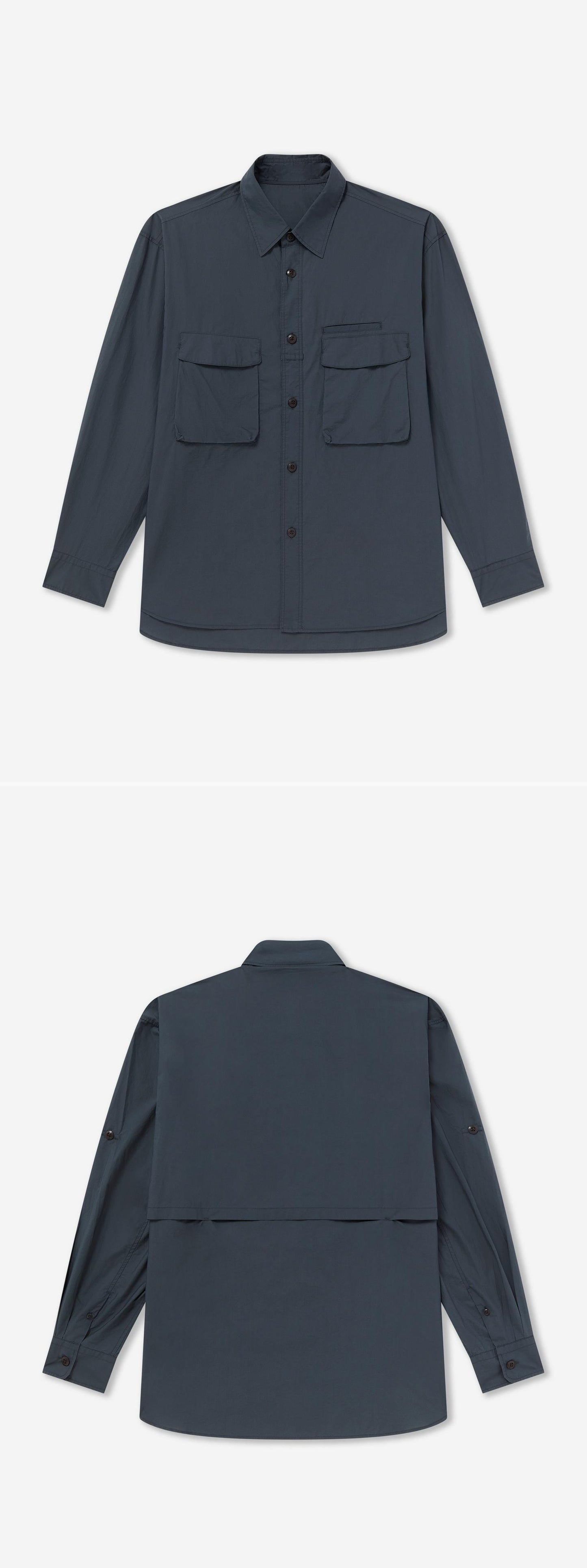 POCKET_SHIRT - Flat Lay - 2 x Shots - Front + Back