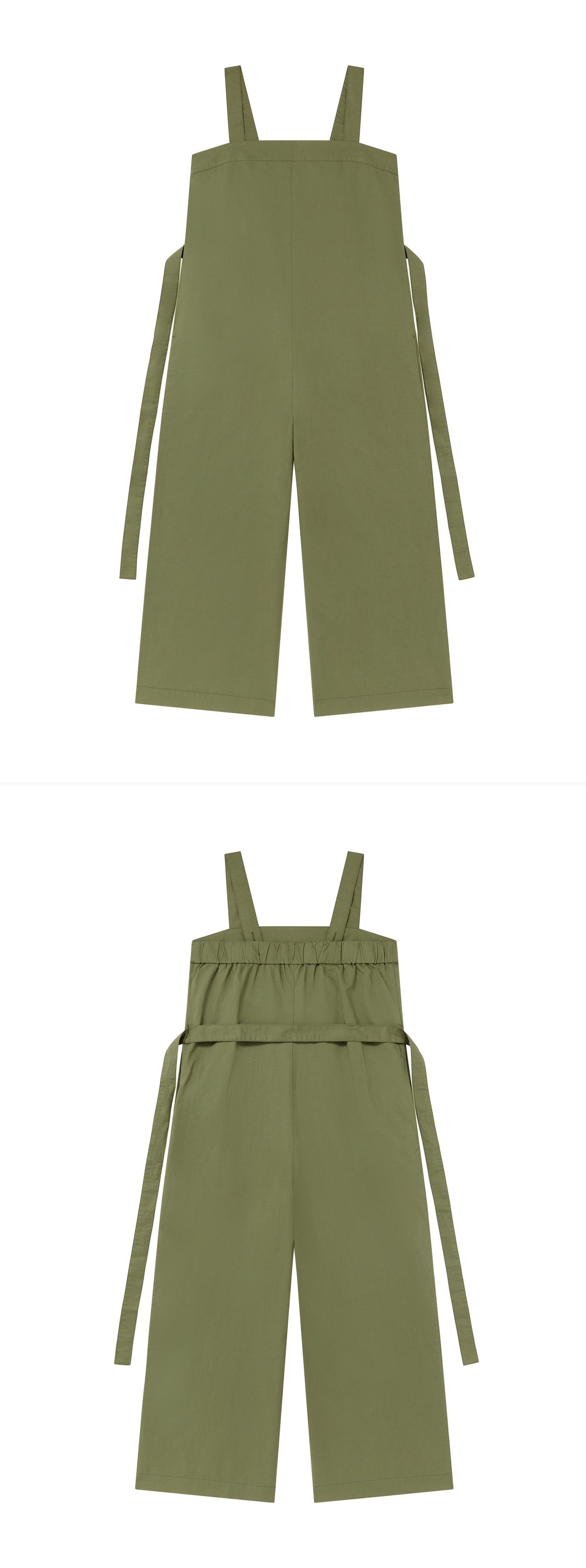 GREEN_JUMPSUIT - Flat Lay - 2 x Shots - Front + Back