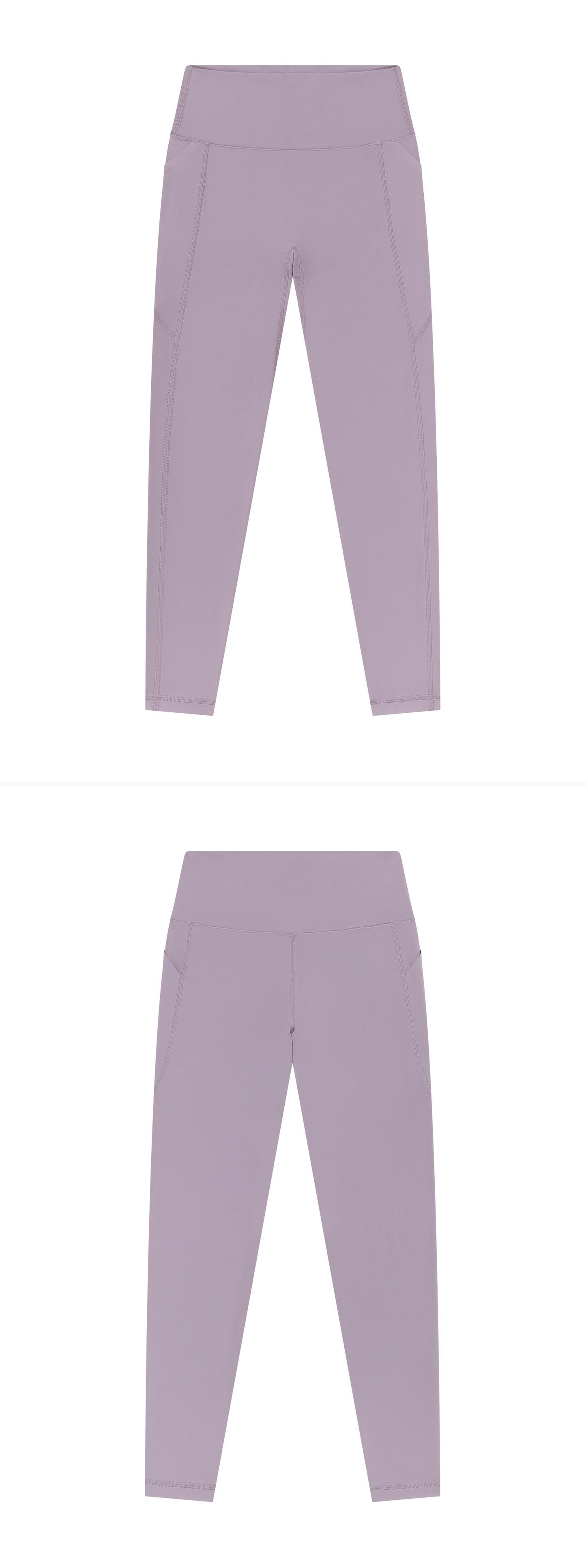 LILAC_LEGGINGS - Flat Lay - 2 x Shots - Front + Back