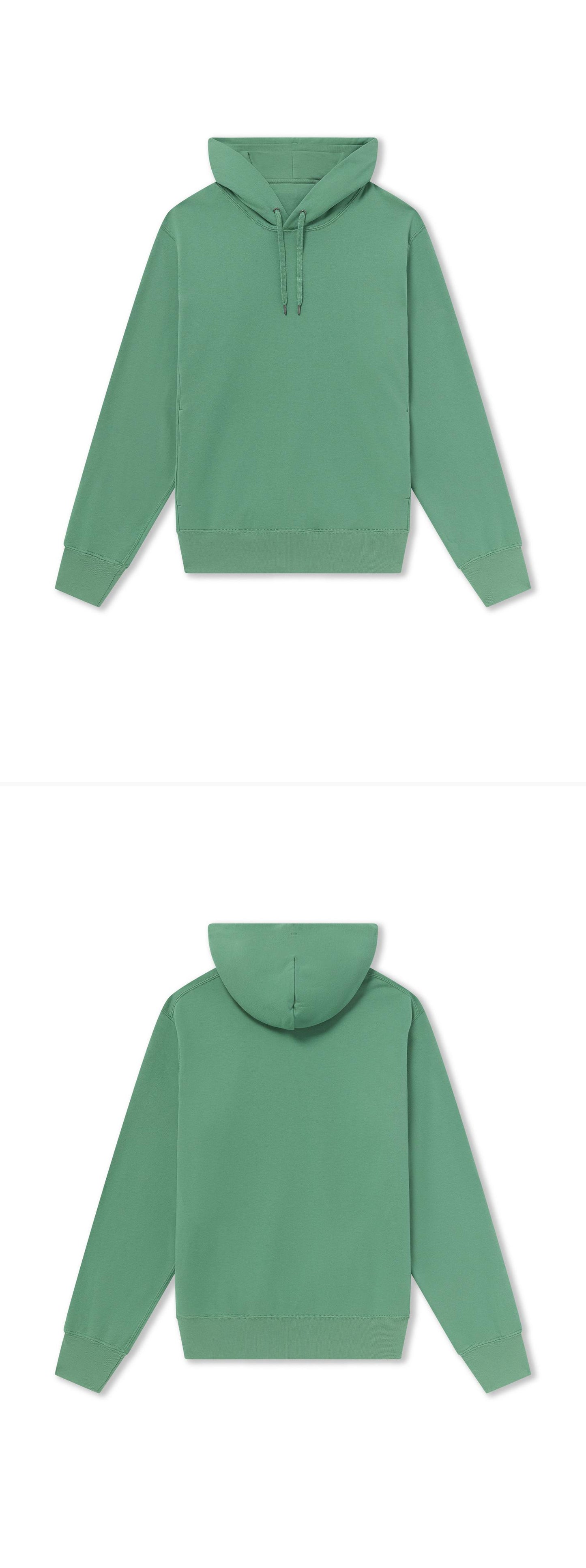 GREEN_HOODIE - Flat Lay - 2 x Shots - Front + Back
