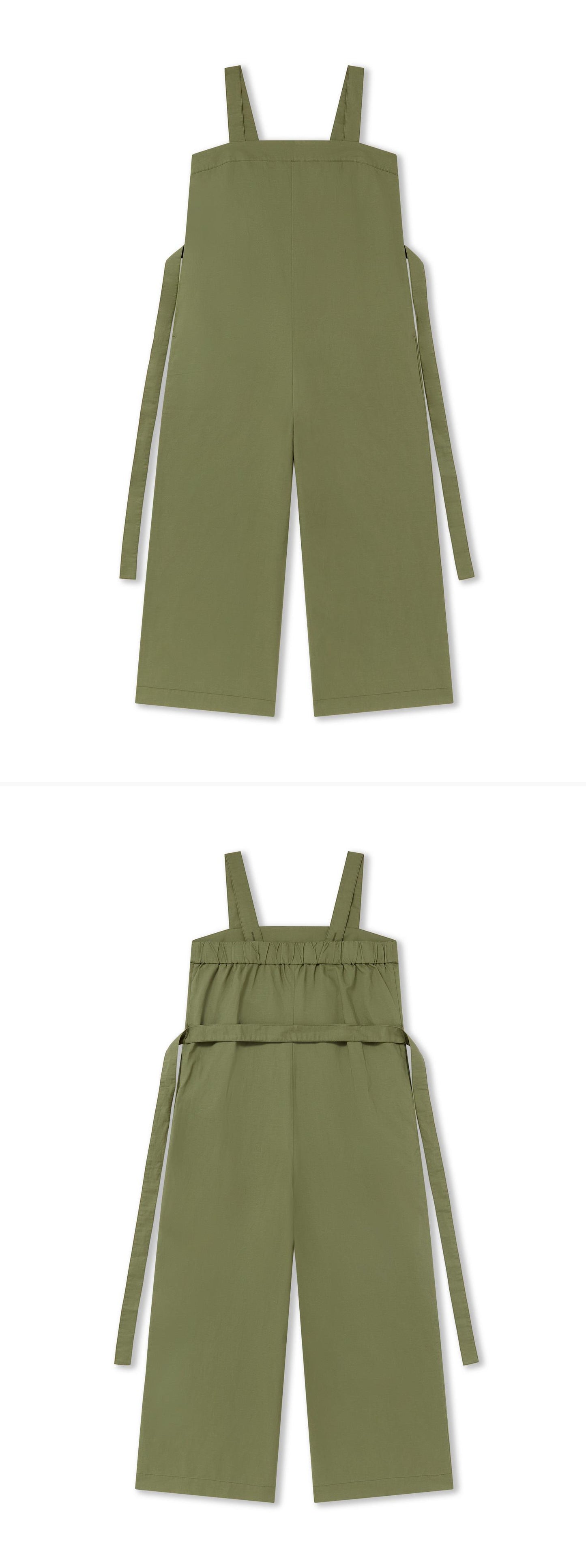 GREEN_JUMPSUIT - Flat Lay - 2 x Shots - Front + Back