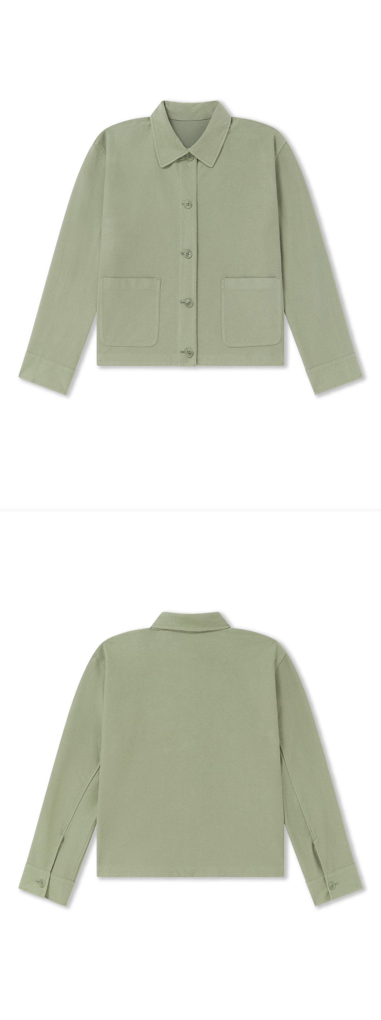 GREEN_OVERSHIRT - Flat Lay - 2 x Shots - Front + Back
