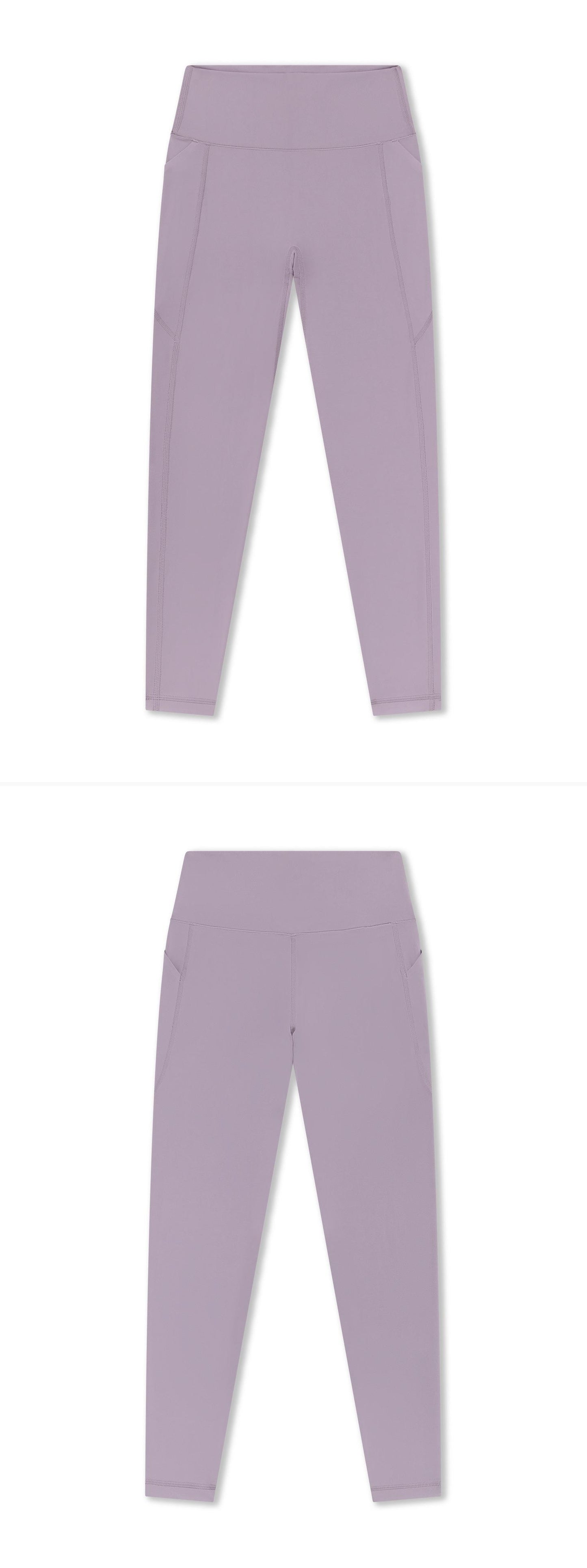 LILAC_LEGGINGS - Flat Lay - 2 x Shots - Front + Back