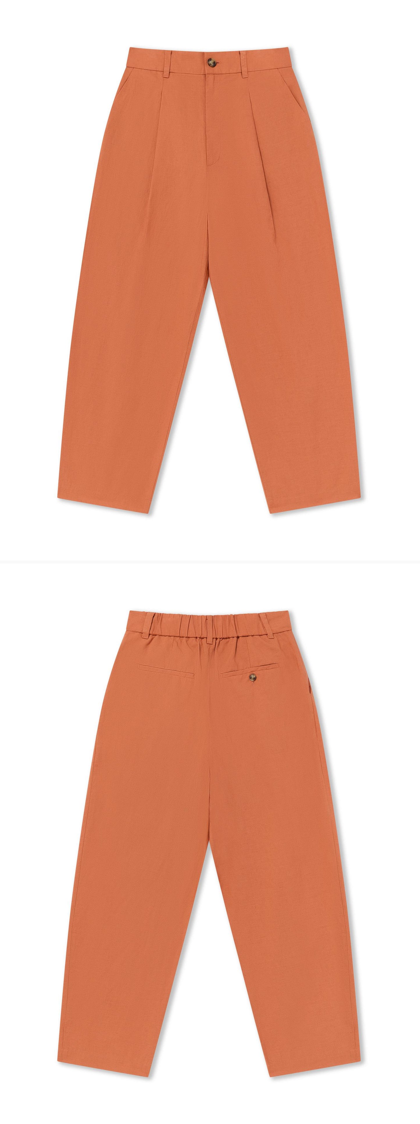 ORANGE_WIDELEG_TROUSER - Flat Lay - 2 x Shots - Front + Back